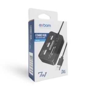 Combo Hub Com Leitor de Cartão 7 Em 1