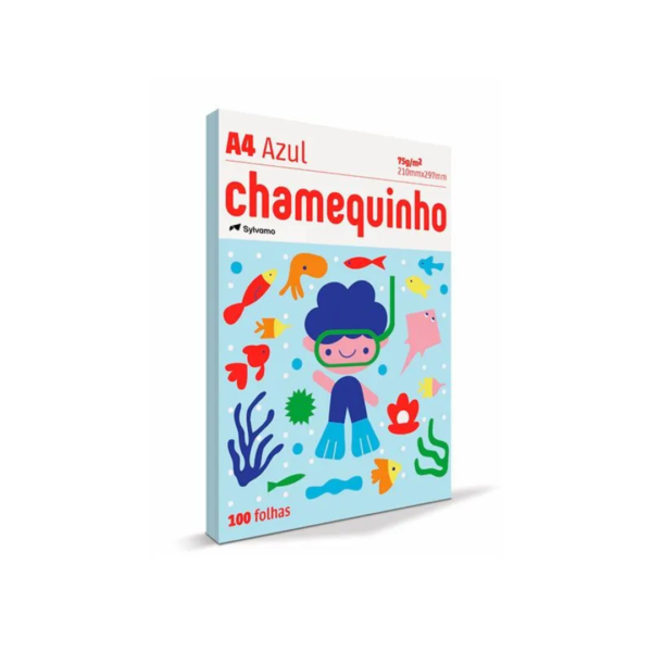 Chamequinho Azul A4 com 100 Folhas