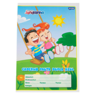 Caderno Pauta Dupla Azul