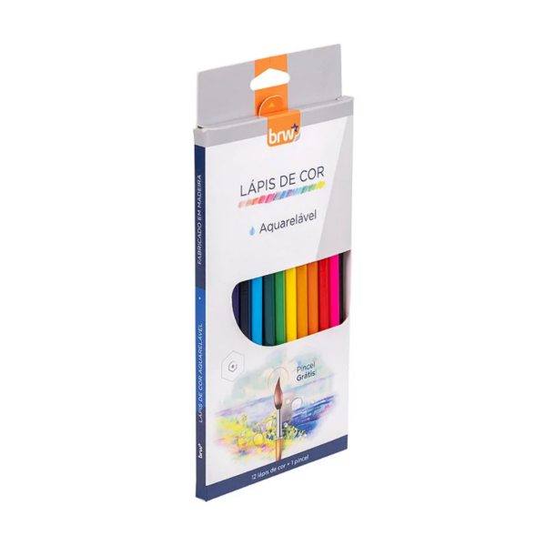 Lápis de Cor 12 Cores Aquarelável