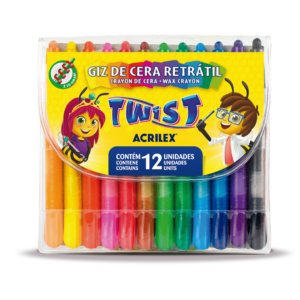 Giz de Cera Retrátil 12 Cores