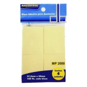 Bloco Adesivo 4 Blocos de 100 Folhas