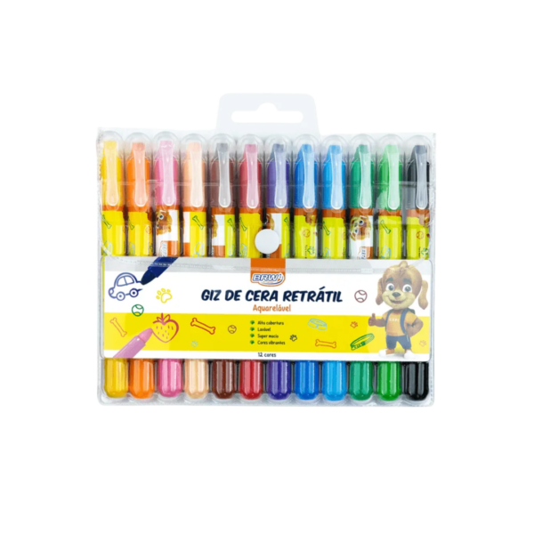 Giz de Cera Retrátil Aquarelável