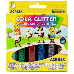 Cola Glitter Colorida 6 Cores