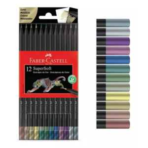 Lápis de Cor 12 Cores Metálicas