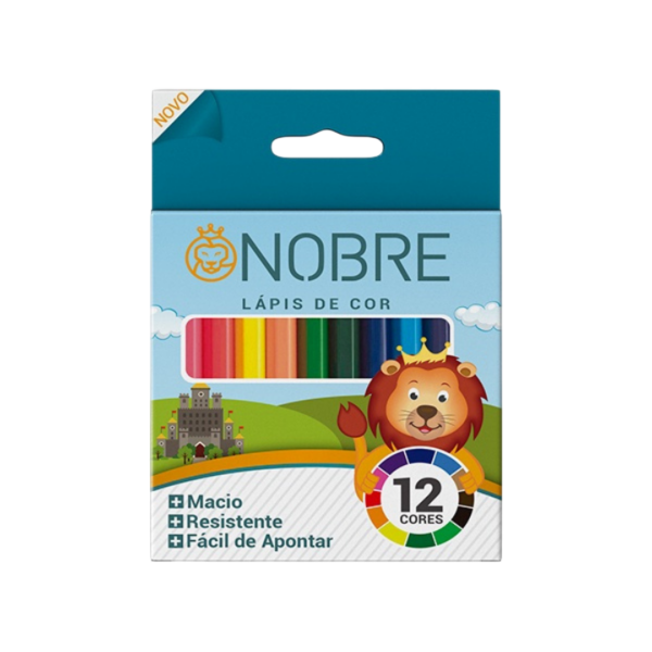 Lápis de Cor Curto 12 Cores Nobre