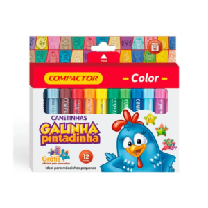 Canetinha Galinha Pintadinha 12 Cores
