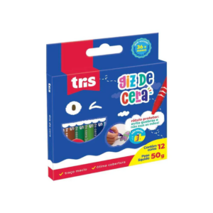 Giz de Cera Fino 12 Cores 50g