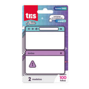 Bloco Adesivo 100 Folhas Tris Holic