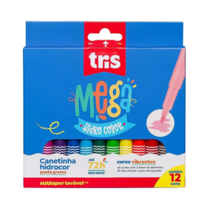 Canetinha Ponta Grossa 12 Cores