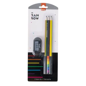 Kit Escolar Rainbow Brw 4 Peças